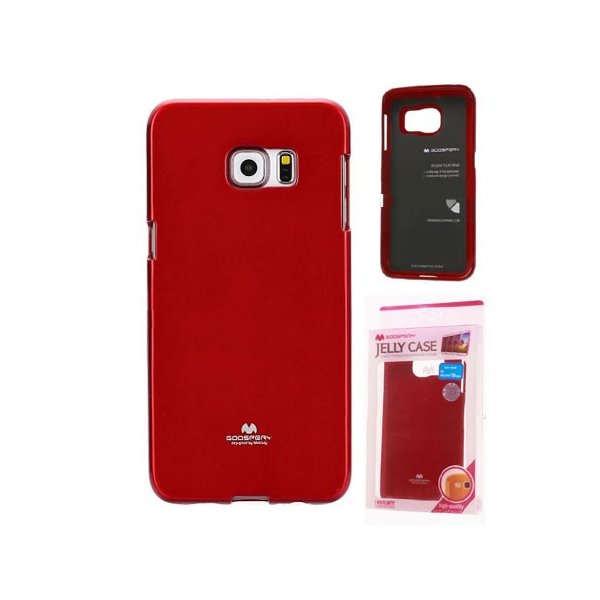 CUSTODIA GEL TPU SILICONE per SAMSUNG SM-G928 GALAXY S6 EDGE PLUS COLORE ROSSO LUCIDO CON GLITTER ALTA QUALITA' MERCURY