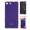 CUSTODIA GEL TPU SILICONE per SONY XPERIA M5, XPERIA M5 DUAL COLORE VIOLA LUCIDO CON GLITTER ALTA QUALITA' MERCURY BLISTER