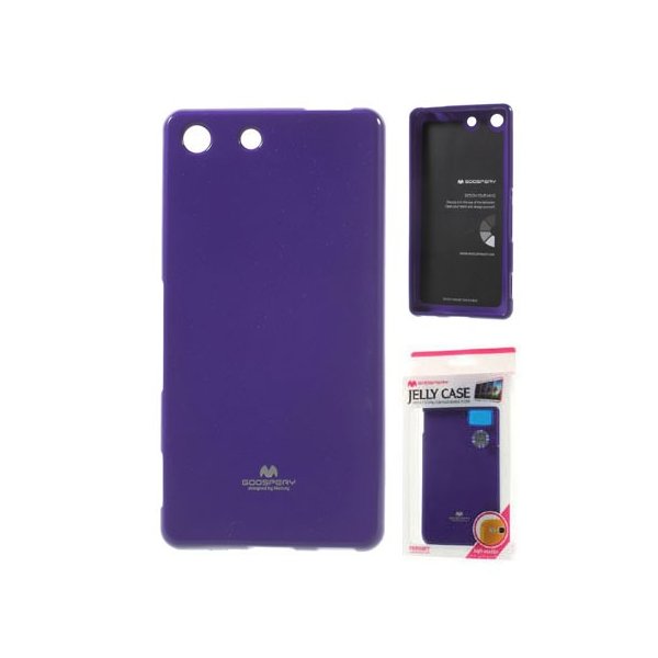 CUSTODIA GEL TPU SILICONE per SONY XPERIA M5, XPERIA M5 DUAL COLORE VIOLA LUCIDO CON GLITTER ALTA QUALITA' MERCURY BLISTER