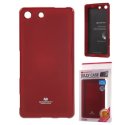 CUSTODIA GEL TPU SILICONE per SONY XPERIA M5, XPERIA M5 DUAL COLORE ROSSO LUCIDO CON GLITTER ALTA QUALITA' MERCURY BLISTER