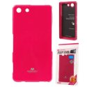 CUSTODIA GEL TPU SILICONE per SONY XPERIA M5, XPERIA M5 DUAL COLORE FUCSIA LUCIDO CON GLITTER ALTA QUALITA' MERCURY BLISTER