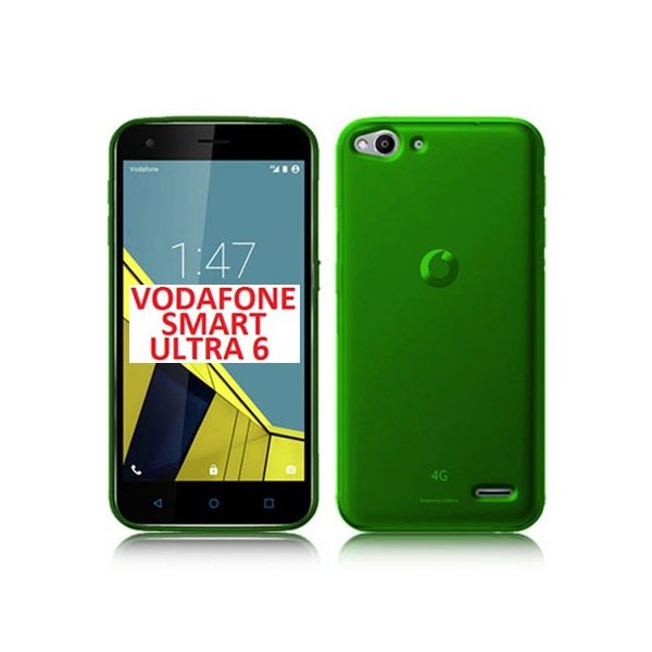 CUSTODIA GEL TPU SILICONE per VODAFONE SMART ULTRA 6, VF-995N COLORE VERDE TRASPARENTE