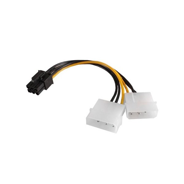 CAVO ADATTATORE DI ALIMENTAZIONE CON 2 CONNETTORI MOLEX A PCI EXPRESS 6 PIN LUNGHEZZA 15CM SC10903 VULTECH