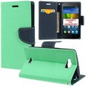 CUSTODIA FLIP ORIZZONTALE per HUAWEI Y5C, HONOR BEE CON INTERNO IN TPU, STAND E CHIUSURA MAGNETICA COLORE VERDE ACQUA