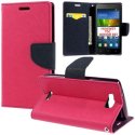 CUSTODIA FLIP ORIZZONTALE per HUAWEI Y5C, HONOR BEE CON INTERNO IN TPU SLICONE, STAND E CHIUSURA MAGNETICA COLORE FUCSIA