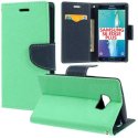 CUSTODIA FLIP ORIZZONTALE per SAMSUNG SM-G928 GALAXY S6 EDGE PLUS CON INTERNO IN TPU, STAND E PORTA CARTE VERDE ACQUA