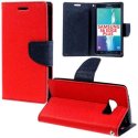 CUSTODIA FLIP ORIZZONTALE per SAMSUNG SM-G928 GALAXY S6 EDGE PLUS CON INTERNO IN TPU, STAND E PORTA CARTE COLORE ROSSO