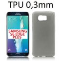 CUSTODIA GEL TPU SILICONE ULTRA SLIM 0,3mm per SAMSUNG SM-G928 GALAXY S6 EDGE PLUS COLORE NERO TRASPARENTE