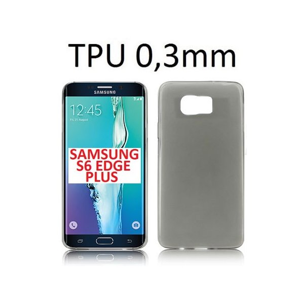 CUSTODIA GEL TPU SILICONE ULTRA SLIM 0,3mm per SAMSUNG SM-G928 GALAXY S6 EDGE PLUS COLORE NERO TRASPARENTE