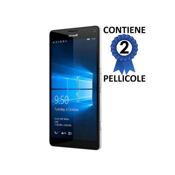 PELLICOLA PROTEGGI DISPLAY per MICROSOFT LUMIA 950 XL, LUMIA 950 XL DUAL CONFEZIONE 2 PEZZI