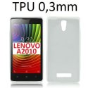 CUSTODIA GEL TPU SILICONE ULTRA SLIM 0,3mm TRASPARENTE per LENOVO A2010, ANGUS2