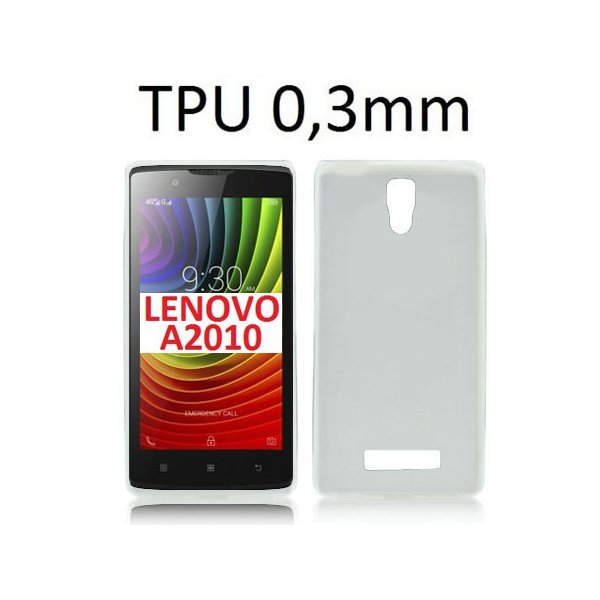 CUSTODIA GEL TPU SILICONE ULTRA SLIM 0,3mm TRASPARENTE per LENOVO A2010, ANGUS2