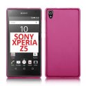 CUSTODIA GEL TPU SILICONE per SONY XPERIA Z5, XPERIA Z5 DUAL COLORE ROSA TRASPARENTE