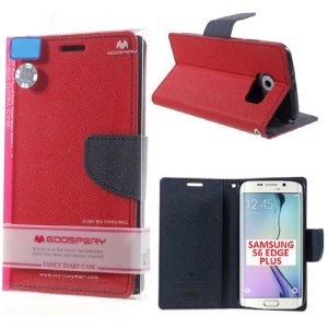 CUSTODIA FLIP ORIZZONTALE per SAMSUNG SM-G928 GALAXY S6 EDGE PLUS CON INTERNO IN TPU E STAND ROSSO FANCY DIARY MERCURY