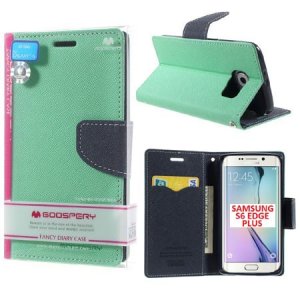 CUSTODIA FLIP ORIZZONTALE per SAMSUNG SM-G928 GALAXY S6 EDGE PLUS CON INTERNO IN TPU E STAND VERDE ACQUA FANCY MERCURY