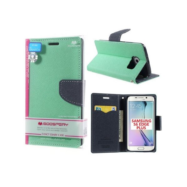 CUSTODIA FLIP ORIZZONTALE per SAMSUNG SM-G928 GALAXY S6 EDGE PLUS CON INTERNO IN TPU E STAND VERDE ACQUA FANCY MERCURY