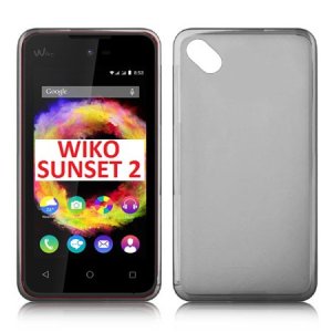 CUSTODIA GEL TPU SILICONE per WIKO SUNSET 2 COLORE NERO TRASPARENTE