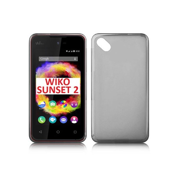 CUSTODIA GEL TPU SILICONE per WIKO SUNSET 2 COLORE NERO TRASPARENTE