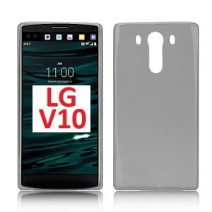 CUSTODIA GEL TPU SILICONE per LG V10, F600K, F600L, F600S COLORE NERO TRASPARENTE