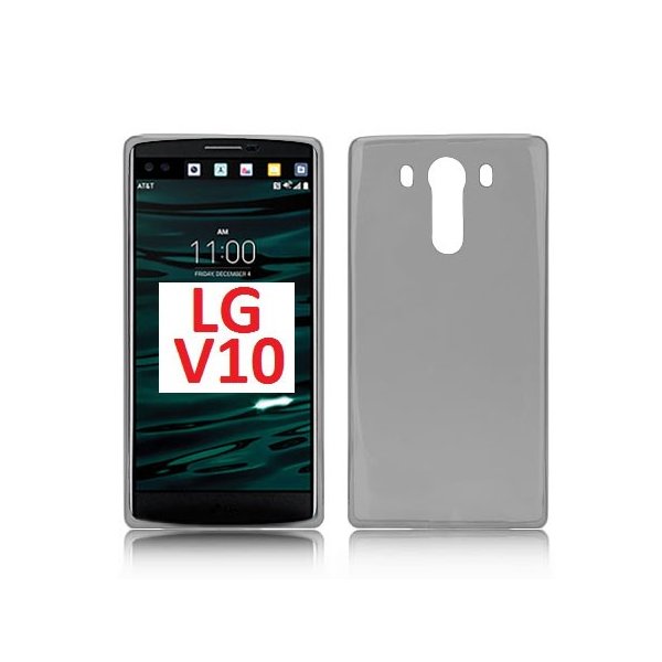 CUSTODIA GEL TPU SILICONE per LG V10, F600K, F600L, F600S COLORE NERO TRASPARENTE