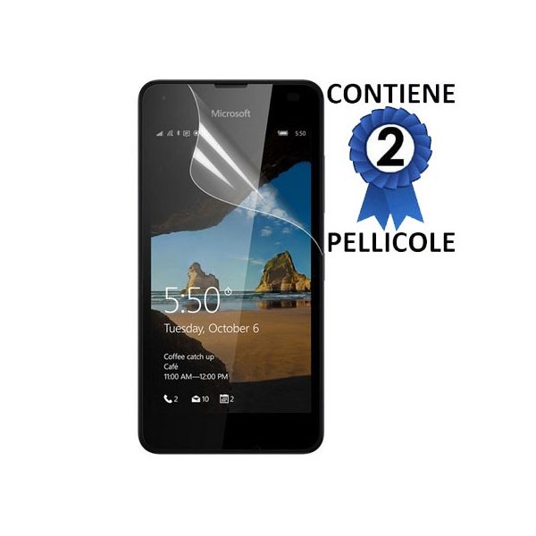 PELLICOLA PROTEGGI DISPLAY per MICROSOFT LUMIA 550 CONFEZIONE 2 PEZZI