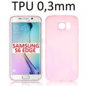 CUSTODIA GEL TPU SILICONE ULTRA SLIM 0,3mm per SAMSUNG SM-G925 GALAXY S6 EDGE COLORE ROSA TRASPARENTE