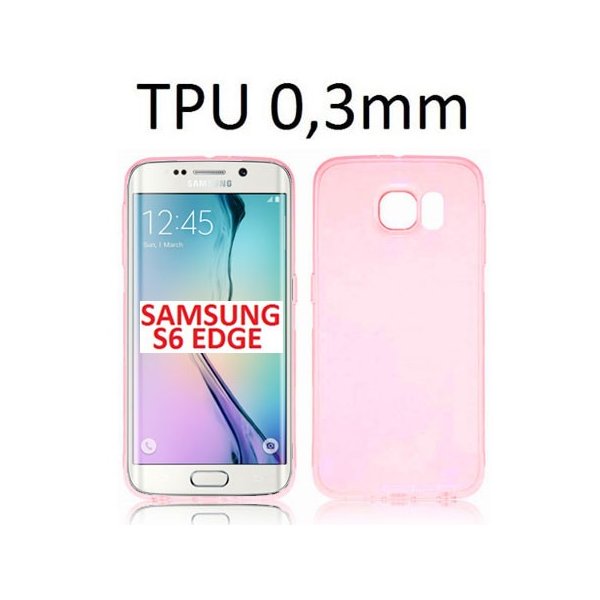 CUSTODIA GEL TPU SILICONE ULTRA SLIM 0,3mm per SAMSUNG SM-G925 GALAXY S6 EDGE COLORE ROSA TRASPARENTE