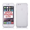 CUSTODIA GEL TPU SILICONE per APPLE IPHONE SE, IPHONE 5S, IPHONE 5 COLORE BIANCO TRASPARENTE