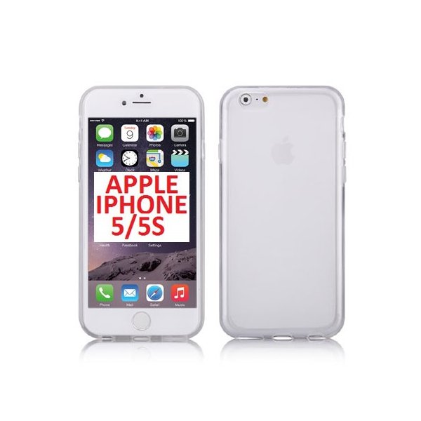 CUSTODIA GEL TPU SILICONE per APPLE IPHONE SE, IPHONE 5S, IPHONE 5 COLORE BIANCO TRASPARENTE