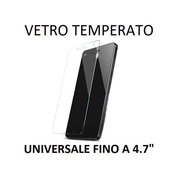 PELLICOLA PROTEGGI DISPLAY UNIVERSALE VETRO TEMPERATO 0,33mm PER DISPOSITIVI FINO A 4.7" POLLICI DIMENSIONI 133 mm X 64 mm