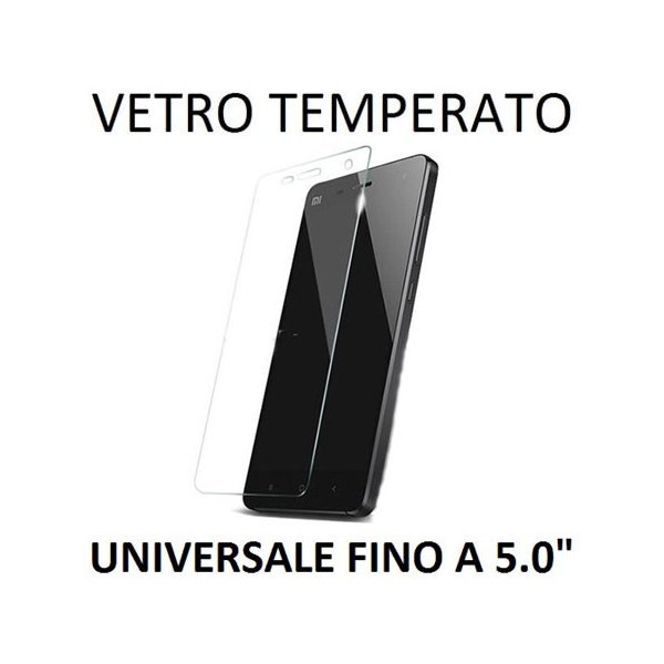 PELLICOLA PROTEGGI DISPLAY UNIVERSALE VETRO TEMPERATO 0,33mm PER DISPOSITIVI FINO A 5" POLLICI DIMENSIONI 136 mm X 67 mm