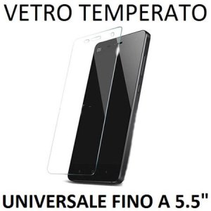 PELLICOLA PROTEGGI DISPLAY UNIVERSALE VETRO TEMPERATO 0,33mm PER DISPOSITIVI FINO A 5.5" POLLICI DIMENSIONI 147 mm X 72 mm