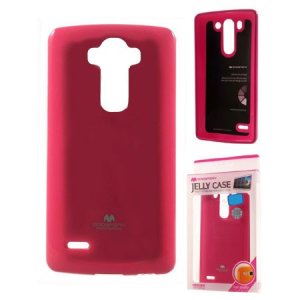 CUSTODIA GEL TPU SILICONE per LG G4 STYLUS H635, G4 STYLUS DUAL H630D COLORE FUCSIA LUCIDO CON GLITTER ALTA QUALITA' MERCURY