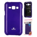 CUSTODIA GEL TPU SILICONE per SAMSUNG SM-J100H GALAXY J1 COLORE VIOLA LUCIDO CON GLITTER ALTA QUALITA' MERCURY BLISTER