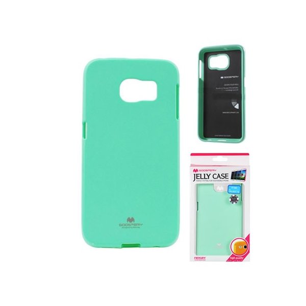 CUSTODIA GEL TPU SILICONE per SAMSUNG SM-G928 GALAXY S6 EDGE PLUS VERDE ACQUA LUCIDO CON GLITTER ALTA QUALITA' MERCURY