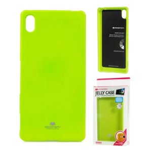 CUSTODIA GEL TPU SILICONE per SONY XPERIA Z5 PREMIUM E6853 COLORE VERDE LUCIDO CON GLITTER ALTA QUALITA' MERCURY BLISTER