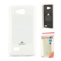 CUSTODIA GEL TPU SILICONE per LG JOY H220 COLORE BIANCO LUCIDO CON GLITTER ALTA QUALITA' MERCURY BLISTER