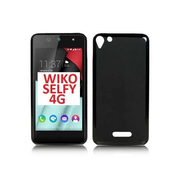 CUSTODIA GEL TPU SILICONE per WIKO SELFY 4G COLORE NERO