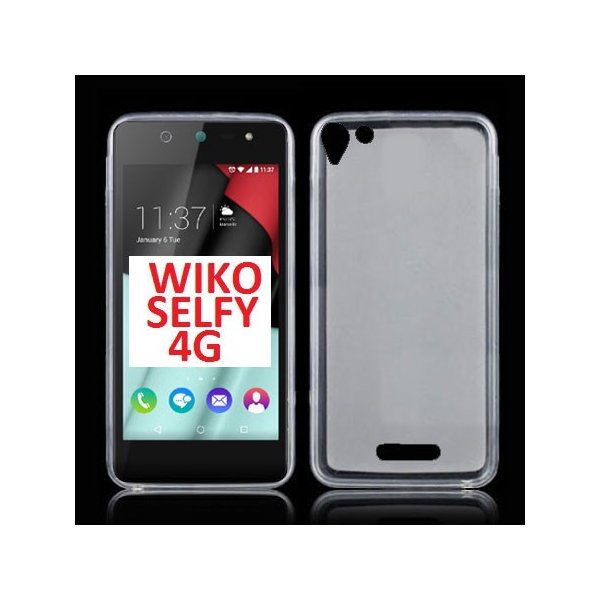 CUSTODIA GEL TPU SILICONE per WIKO SELFY 4G COLORE BIANCO TRASPARENTE