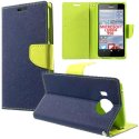 CUSTODIA FLIP ORIZZONTALE per MICROSOFT LUMIA 950, LUMIA 950 DUAL CON INTERNO IN TPU, STAND E TASCHE PORTA CARTE COLORE BLU