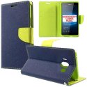 CUSTODIA FLIP ORIZZONTALE per MICROSOFT LUMIA 950 XL, LUMIA 950 XL DUAL CON INTERNO IN TPU, STAND E PORTA CARTE COLORE BLU