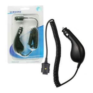 CARICATORE AUTO per SAMSUNG E760, ZTE F866 CAVO A SPIRALE NERO CAD300ABEC SAMSUNG ORIGINALE BLISTER - SEGUE COMPATIBILITA'..