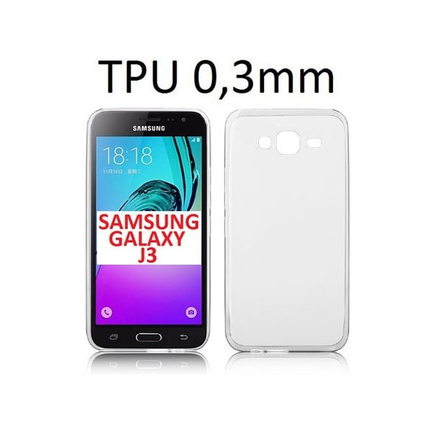 CUSTODIA GEL TPU SILICONE ULTRA SLIM 0,3mm TRASPARENTE per SAMSUNG SM-J320 GALAXY J3 2016