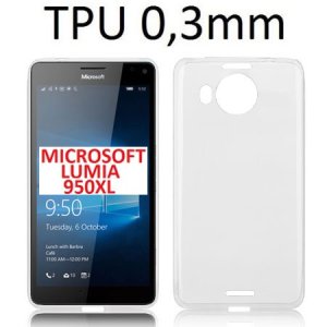 CUSTODIA GEL TPU SILICONE ULTRA SLIM 0,3mm TRASPARENTE per MICROSOFT LUMIA 950 XL, LUMIA 950 XL DUAL