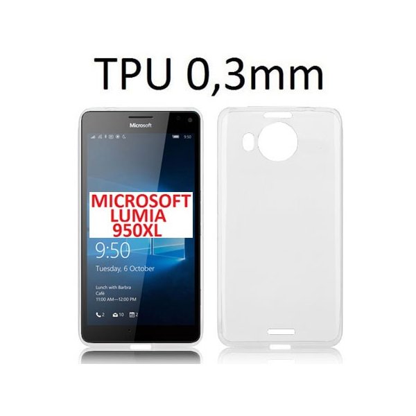 CUSTODIA GEL TPU SILICONE ULTRA SLIM 0,3mm TRASPARENTE per MICROSOFT LUMIA 950 XL, LUMIA 950 XL DUAL