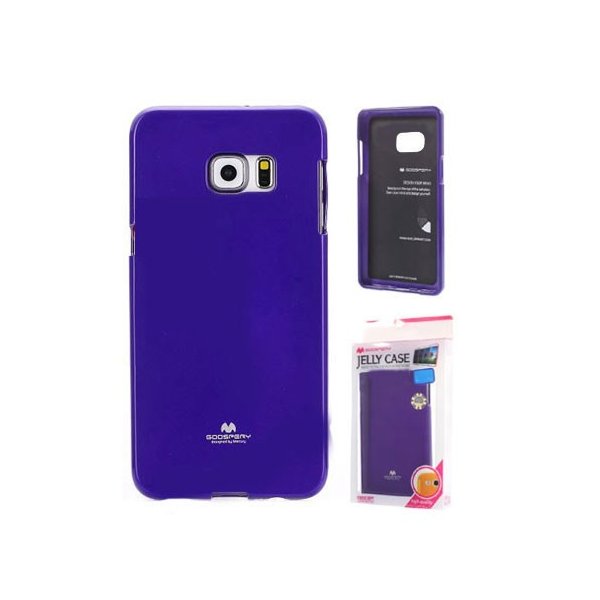 CUSTODIA GEL TPU SILICONE per SAMSUNG SM-G928 GALAXY S6 EDGE PLUS COLORE VIOLA LUCIDO CON GLITTER ALTA QUALITA' MERCURY