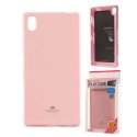 CUSTODIA GEL TPU SILICONE per SONY XPERIA Z5, XPERIA Z5 DUAL COLORE ROSA LUCIDO CON GLITTER ALTA QUALITA' MERCURY BLISTER