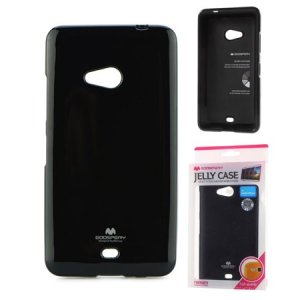 CUSTODIA GEL TPU SILICONE per MICROSOFT LUMIA 540 DUAL SIM COLORE NERO LUCIDO CON GLITTER ALTA QUALITA' MERCURY BLISTER