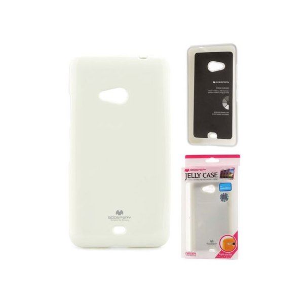 CUSTODIA GEL TPU SILICONE per MICROSOFT LUMIA 540 DUAL SIM COLORE BIANCO LUCIDO CON GLITTER ALTA QUALITA' MERCURY BLISTER