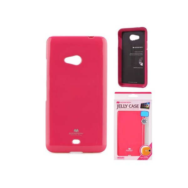 CUSTODIA GEL TPU SILICONE per MICROSOFT LUMIA 540 DUAL SIM COLORE FUCSIA LUCIDO CON GLITTER ALTA QUALITA' MERCURY BLISTER